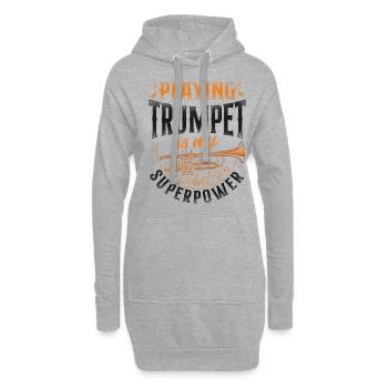 Joueur de trompette Vintage Playing - Sweat-shirt à capuche long Femme - gris chiné - Devant