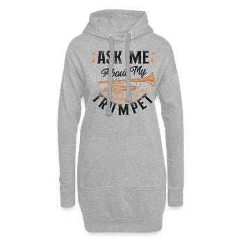 Trumpet Player Vintage Ask Me - Hoodie-Kleid - Grau meliert - Vorne