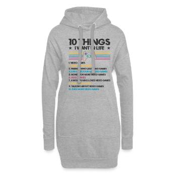 Gaming Gamer Playing Video Game Computer - Hoodie Dress - heather grey - Front