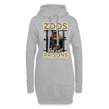 Les zoos ne sont que des prisons anti-protestation contre - Sweat-shirt à capuche long Femme - gris chiné - Devant
