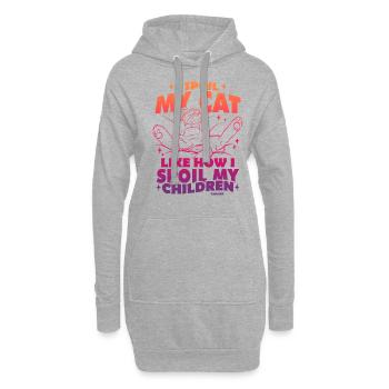 Katzenmama - Hoodie-Kleid - Grau meliert - Vorne