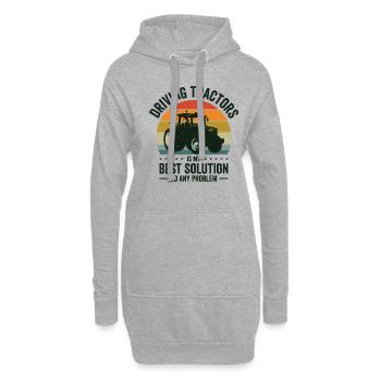 Problemlösung Traktor Landwirtschaft - Hoodie-Kleid - Grau meliert - Vorne