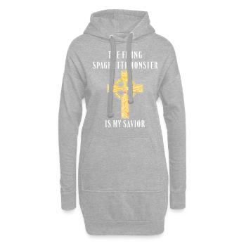 Fliegendes Spaghettimonster Pastafari Pastafariani - Hoodie-Kleid - Grau meliert - Vorne
