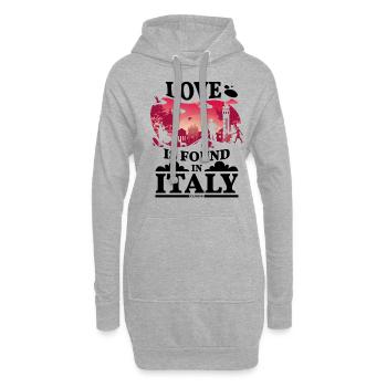 Italie Drapeau italien Italia Cadeau - Sweat-shirt à capuche long Femme - gris chiné - Devant