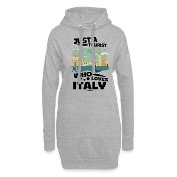 Italie - Sweat-shirt à capuche long Femme - gris chiné - Devant
