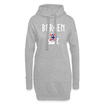 Bergen Norwegian flag, Norway - Hoodie-Kleid - Grau meliert - Vorne