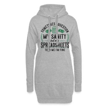Comptable Comptable Comptable Comptabilité - Sweat-shirt à capuche long Femme - gris chiné - Devant