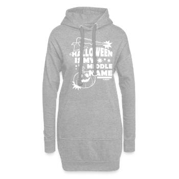 costume d’Halloween cool - Sweat-shirt à capuche long Femme - gris chiné - Devant