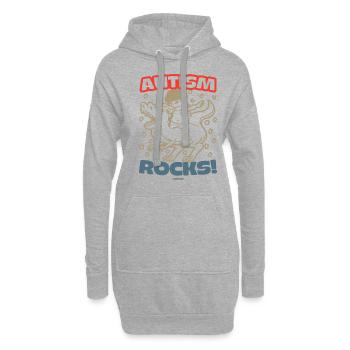 Autismus rockt - Hoodie-Kleid - Grau meliert - Vorne