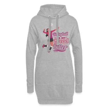 Volleyball Beachvolleyball Geschenk Strand - Hoodie-Kleid - Grau meliert - Vorne