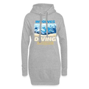 If It Involves Diving Count Me In - Hoodie-Kleid - Grau meliert - Vorne
