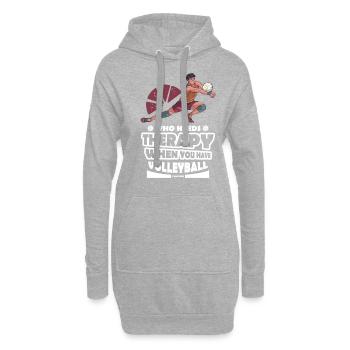 Volleyball Beachvolleyball Geschenk Strand - Hoodie-Kleid - Grau meliert - Vorne