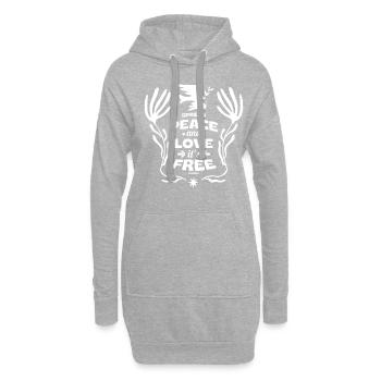 L’amour et la paix sont pour tous - Sweat-shirt à capuche long Femme - gris chiné - Devant