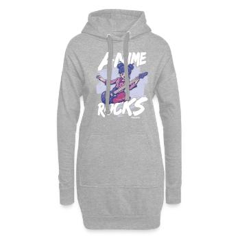 I Love Anime - Hoodie-Kleid - Grau meliert - Vorne