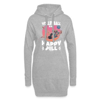 Volley-ball - Sweat-shirt à capuche long Femme - gris chiné - Devant