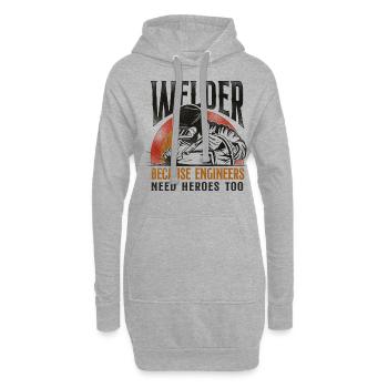 Welder Welding Vintage Retro - Hoodie-Kleid - Grau meliert - Vorne