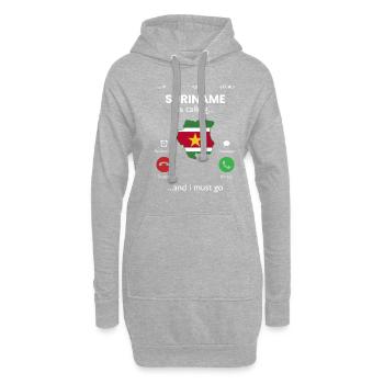 Suriname is calling and i must go, suriname - Hoodie-Kleid - Grau meliert - Vorne