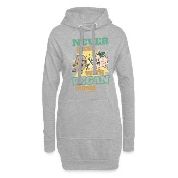 Ne jouez pas avec les mamans végétaliennes - Sweat-shirt à capuche long Femme - gris chiné - Devant