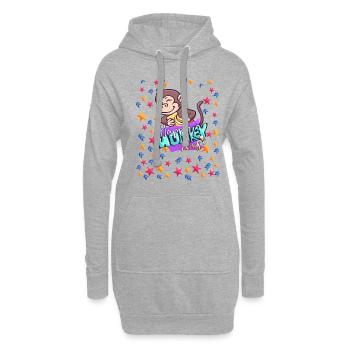 Bonne journée des singes - Sweat-shirt à capuche long Femme - gris chiné - Devant