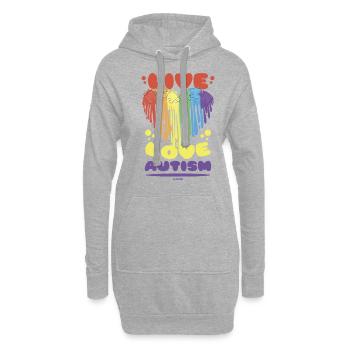 Love Life Autisme Cœur Syndrome d’Asperger - Sweat-shirt à capuche long Femme - gris chiné - Devant