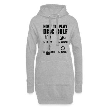 Comment jouer à Disc Golf Funnier - Sweat-shirt à capuche long Femme - gris chiné - Devant