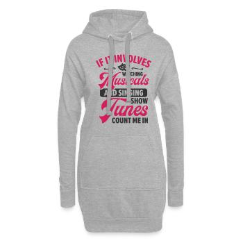 Musical Singen Musikliebhaber Beobachten Broadway - Hoodie-Kleid - Grau meliert - Vorne