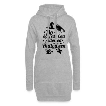 Katze Angst Halloween Horror Hexenhut - Hoodie-Kleid - Grau meliert - Vorne