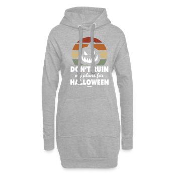 Halloween Monster Kürbis Sunset - Hoodie-Kleid - Grau meliert - Vorne