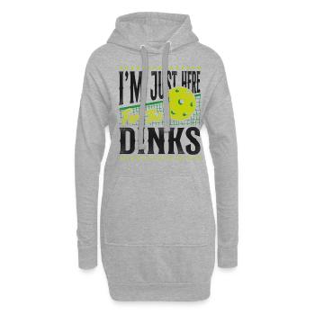 Pickleball Pun Je suis juste ici pour - Sweat-shirt à capuche long Femme - gris chiné - Devant