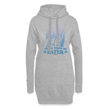 Volleyball Beachvolleyball Geschenk Strand - Hoodie-Kleid - Grau meliert - Vorne
