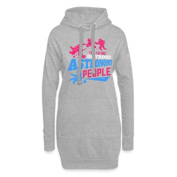 Astronaut im Universum - Hoodie-Kleid - Grau meliert - Vorne