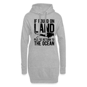 If Found On Land Please Return To The Ocean Scuba - Hoodie-Kleid - Grau meliert - Vorne