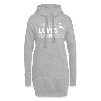 Mädchen Flamingo Spruch - Hoodie-Kleid - Grau meliert - Vorne