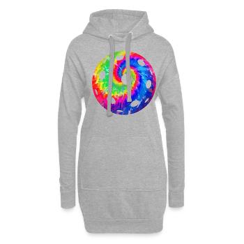 Pickleball Tie Dye Retro 80s 90s - Hoodie Dress - heather grey - Front