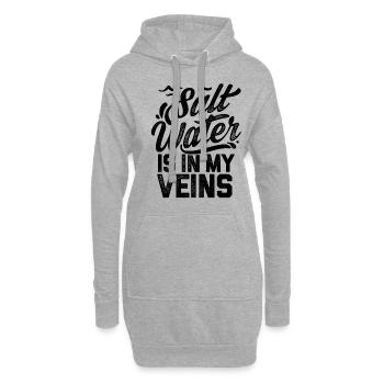 Salt Water Is In My Veins Scuba Diver Diving Snork - Hoodie-Kleid - Grau meliert - Vorne