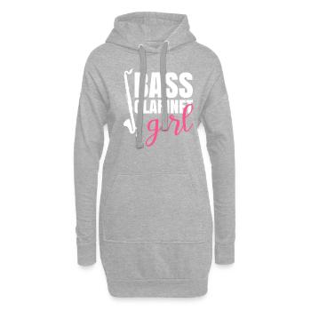 Bass Clarinet girl, Music marching band Bass Clari - Hoodie-Kleid - Grau meliert - Vorne
