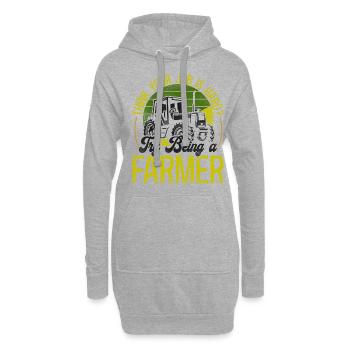 Farming Farmer Tractor Vintage - Hoodie-Kleid - Grau meliert - Vorne