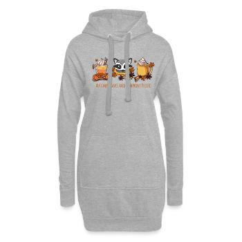 Blätter und Kürbisse bitte - Hoodie-Kleid - Grau meliert - Vorne