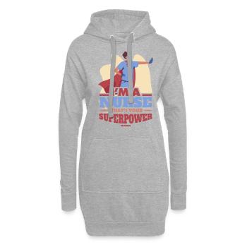 Je suis une infirmière Quel est votre superpouvoir - Sweat-shirt à capuche long Femme - gris chiné - Devant