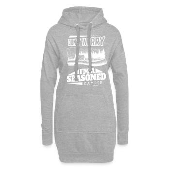 Camping Campingplatz Urlaub Zelt Geschenk - Hoodie-Kleid - Grau meliert - Vorne