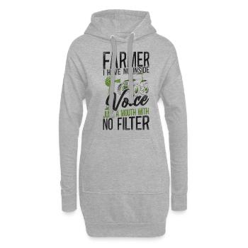Farming Farmer Tracteur Vintage - Sweat-shirt à capuche long Femme - gris chiné - Devant