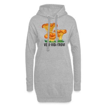 Outfit für Pilzsammler mit Bergen Steinpilz Pilz - Hoodie-Kleid - Grau meliert - Vorne