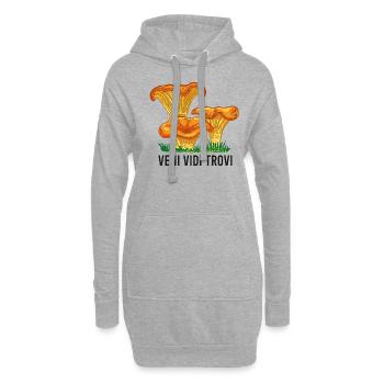 Outfit für Pilzsammler mit Bergen Steinpilz Pilz - Hoodie-Kleid - Grau meliert - Vorne