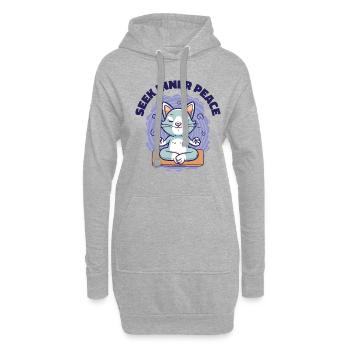 Serenity Cat Yoga Chat Propriétaire Méditation - Sweat-shirt à capuche long Femme - gris chiné - Devant