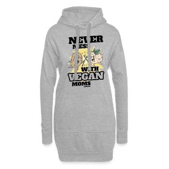 Ne jouez jamais avec les mamans végétaliennes - Sweat-shirt à capuche long Femme - gris chiné - Devant