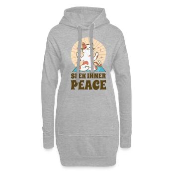 Serenity Cat Yoga Chat Propriétaire Méditation - Sweat-shirt à capuche long Femme - gris chiné - Devant