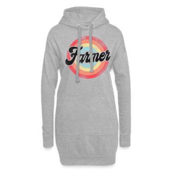 Farming Farmer Retro Vintage - Hoodie-Kleid - Grau meliert - Vorne