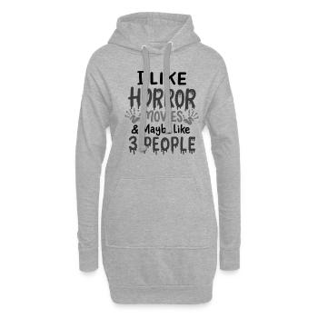 Ich Mag Horrorfilme - Hoodie-Kleid - Grau meliert - Vorne