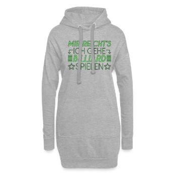Billiard Spruch - Hoodie-Kleid - Grau meliert - Vorne