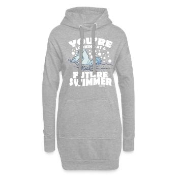 Natation Sauveteur Cours de natation Piscine extérieure Cadeau - Sweat-shirt à capuche long Femme - gris chiné - Devant